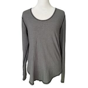 Lululemon black & white striped long sleeve top